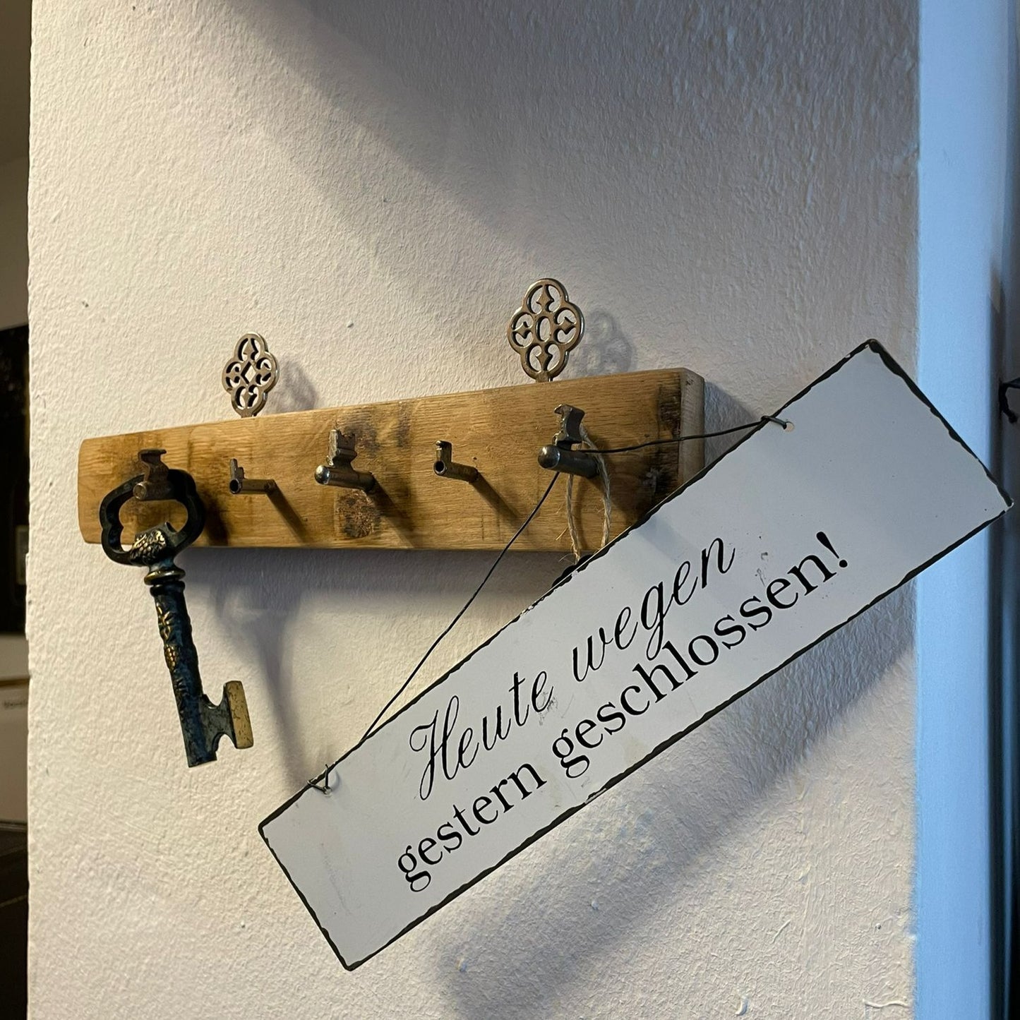 Schlüsselbrett aus Fassdaube